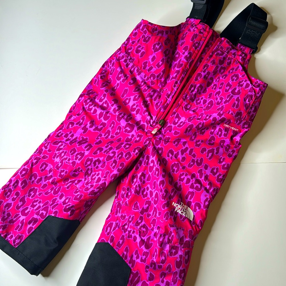 Girl’s Northface Pink Snow Bib